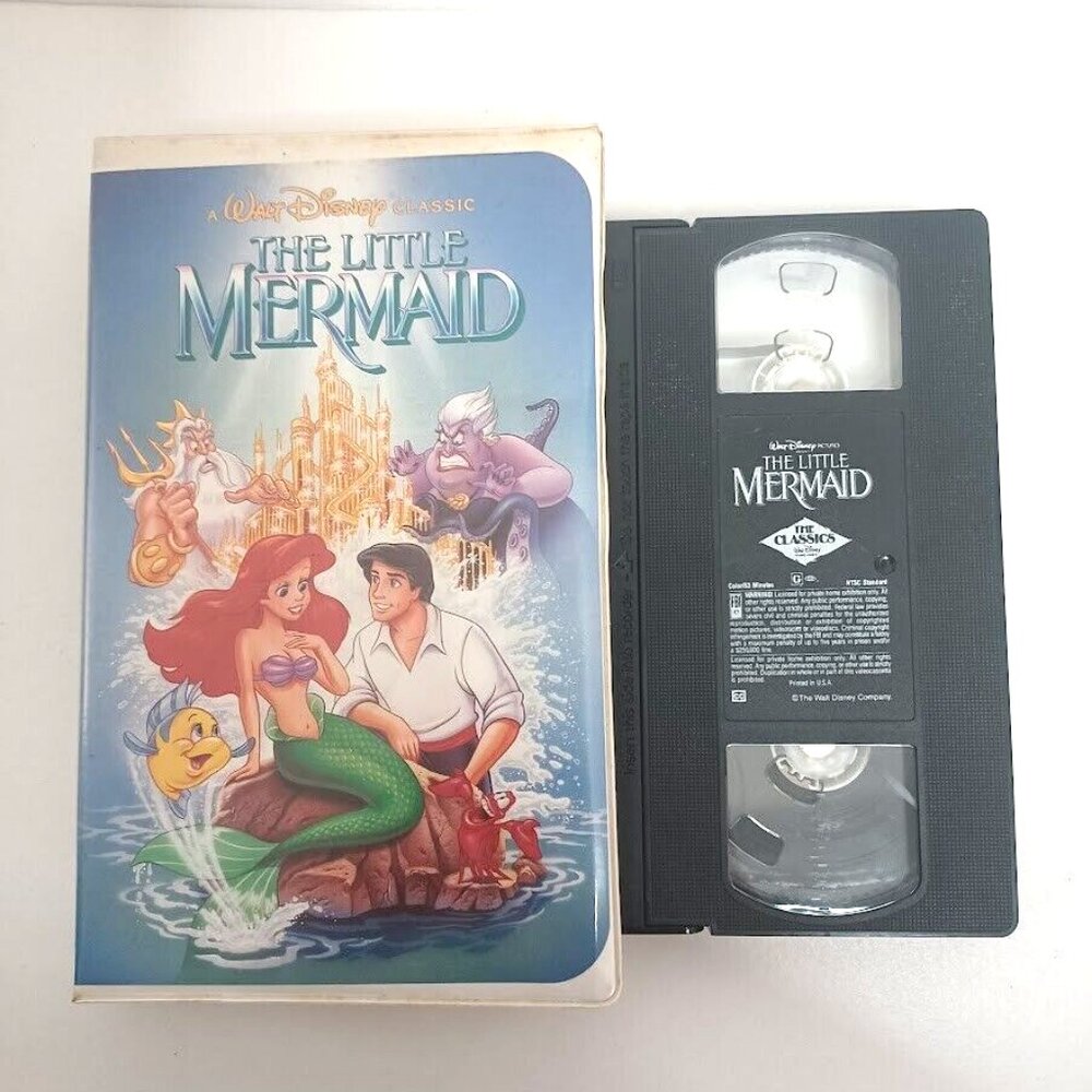 Original Disney Little Mermaid Banned Cover Art VHS Recalled Black‎ Diamond RARE